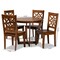 Baxton Studio Brava Modern and Contemporary Walnut Brown Finished Wood 5-Piece Dining Set 179-11388-10897-Zoro - alternate 3